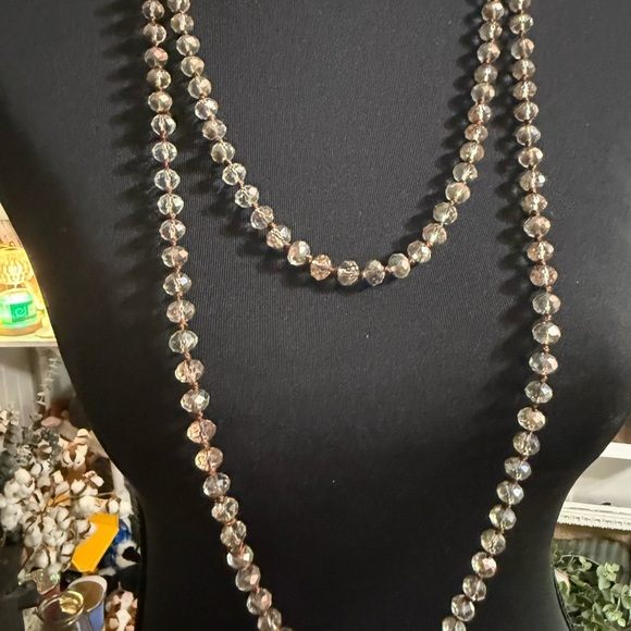 Elegant Clear Beaded Necklace - Picture 2 of 4